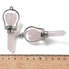 Natural Rose Quartz Pointed Big Pendants KK-H491-01P-08-3