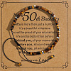 Vintage Beaded Tiger Eye Adjustable Bracelet with Card HM3299-5-1