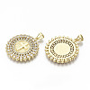 Brass Micro Pave Clear Cubic Zirconia Pendants ZIRC-S067-212-NF-2