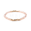Gold-tone Miyuki Elastic Crystal Beaded Bracelet with Acrylic Tube Beads ST0993433-1