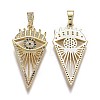Brass Micro Pave Clear and Black Cubic Zirconia Pendants X-ZIRC-A011-42G-2
