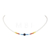 Glass Seed Beaded Necklace & Braided Beaded Bracelet SJEW-JS01283-01-3