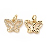 Brass Cubic Zirconia Charms ZIRC-I062-21G-2