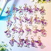 Alloy Resin Heart Keychains KEYC-TADJ0002-01G-R-6