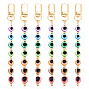 6Pcs Evil Eye Resin Round Tassel Pendant Decorations KEYC-AR0001-16-1