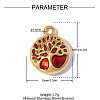304 Stainless Steel with Red Enamel Charms SA-OY001-22G-2