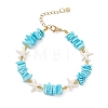 Synthetic Turquoise & Natural Sea Shell Beaded Bracelets for Women BJEW-JB13585-4