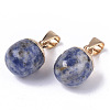 Top Golden Plated Natural Blue Spot Jasper Pendants G-T131-03E-2