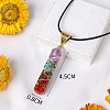 Resin with Gemstone inside 7 Chakra Pendant Necklaces PW-WG74B6A-01-2