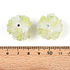 Polymer Clay Rhinestone Beads with Embossed Resin Roses RESI-T059-04E-3