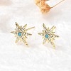 Star Brass Micro Pave Cubic Zirconia Ear Studs EJEW-D304-36G-5