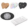 90Pcs 3 Colors Heart Shaped 4-Hole Paper Jewelry Display Cards for Earring CDIS-FS0001-29-1
