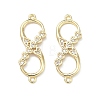 Brass Micro Pave Cubic Zirconia Heart Infinity Connector Charms KK-P350-12G-01-1