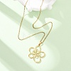 304 Stainless Steel Flower Pendant Cable Chain Necklaces for Men Women NJEW-K308-05B-G-2