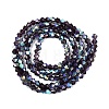 AB Color Plated Transparent Glass Beads Strands GLAA-G127-01R-3