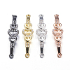 Brass Micro Pave Cubic Zirconia Links ZIRC-E136-02-1