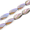 Electroplate Transparent Glass Beads Strands EGLA-N055-02F-1
