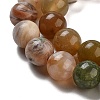 Natural Bamboo Leaf Agate and Indian Agate Beads Strands G-B095-A04-02-3