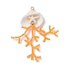 Glass Seed Beaded & Clam Shell Big Pendants PALLOY-MZ01152-03-1