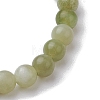 6mm Natural Green Jade Round Beaded Stretch Bracelets BJEW-JB10854-4