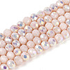AB Color Plated Opaque Glass Rondelle Beads Strands EGLA-T029-4mm-09C-1