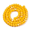 Electroplate Opaque Solid Color Glass Beads Strands EGLA-A044-P6mm-L29-2