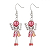 Angel Glass Pearl & 304 Stainless Steel Dangle Earrings for Women EJEW-JE05907-4