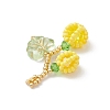 Glass Seed Beaded Berries & Leaf Pendants PALLOY-MZ01114-5