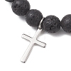 3Pcs Natural & Synthetic Mixed Gemstone Beads Stretch Bracelets BJEW-JB13252-4