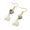 Natural Abalone Shell and Shell Pearl Dangle Earrings EJEW-JE07432-01-4