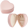 Heart PU Imitation Leather Jewelry Organizer Zipper Boxes AJEW-CL0006-03B-1