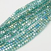 Electroplate Glass Beads Strands X-EGLA-D018-8x8mm-53-1