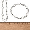 304 Stainless Steel Heart Link Chain Bracelet & Necklace Jewelry Sets SJEW-L199-08P-5