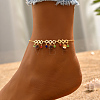 Fashionable Vintage Beach Brass Rhinestone Charm Tassel Anklets for Women LS1385-1