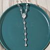 Brass Pave Clear Cubic Zirconia Y Necklaces NJEW-G183-06P-01-3