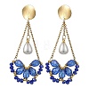 Electroplate Glass Dangle Earrings for Women EJEW-MZ00796-01-3
