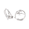 Brass Thorns Beaded Hoop Earrings for Women EJEW-F303-09P-2