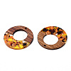 Transparent Resin & Walnut Wood Pendants RESI-TAC0017-74-A03-3