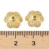 Brass Micro Pave Clear Cubic Zirconia Bead Caps KK-V015-33G-01-2