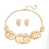Alloy Enamel Pendant Necklaces & Stud Dangle Earrings Sets FS-WG52143-03-3