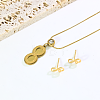 Stainless Steel Number 8-shaped Pendant Necklace & Stud Earrings Sets for Women Daily Casual and Party OF1174-2