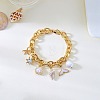 Beach Style Alloy Enamel & Plastic Pearl Charm Bracelets WG5E974-05-3