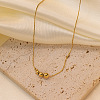 304 Stainless Steel Round Graduated Beaded Pendant Necklaces for Women WG0AAA5-01-2