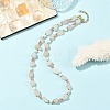Raw Natural Madagascar Rose Quartz & Dyed Pink Faceted Rondell Malaysia Jade & Pearl Beaded Necklaces for Women NJEW-JN06590-1