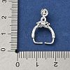 Brass Micro Pave Cubic Zirconia Ice Pick and Pinch Bails KK-G557-43S-3
