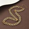 304 Stainless Steel Ball Tassel Cuban Link Chain Necklaces NJEW-K249-22G-1