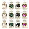12Pcs 4 Colors Alloy Rhinestone Pendants FIND-YW0011-80-1