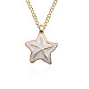Ocean Alloy White Enamel Sea Animals Pendant Twisted Chain Necklaces FS-WG6CB92-02-1