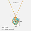 304 Stainless Steel Enamel Hollow Leaf Pendant Necklaces for Women WGF8C1A-04-1