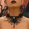 Alloy & Acrylic & PVC Lace Pendant Necklaces & Dangle Earrings FS-WGF8B70-02-2